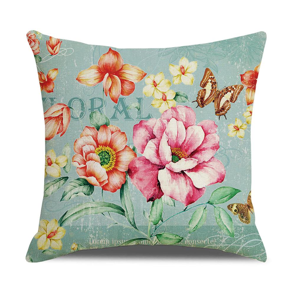 New Home Soft Furnishings Retro Butterfly Newspaper Linen Sofa Office Pillow Cover Cushion Cover