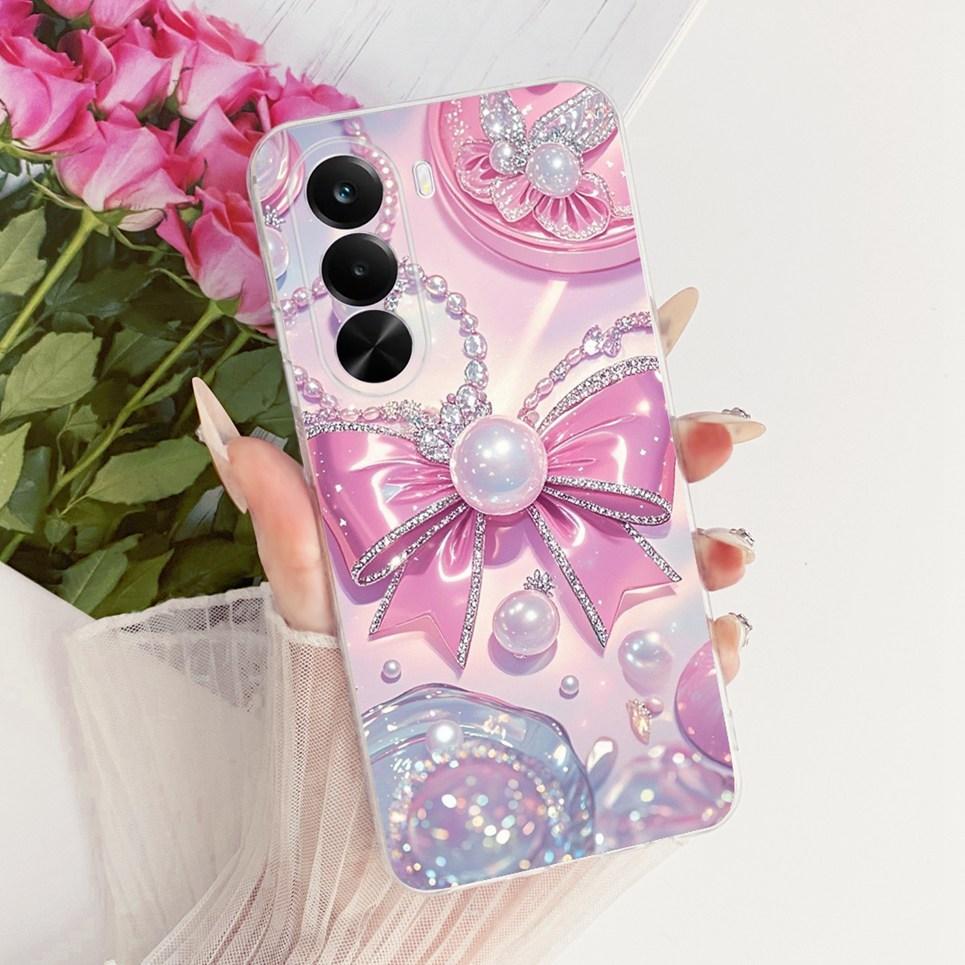 New Fashion Luxury Flower Butterfly Girly Painting Phone Case For Realme P4X RMX5108 Casing Soft Silicone Clear Back Cover