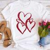 Trendy Women's Fashion Casual New Women's Love Pattern T-Shirt 90s Top O-Neck Short Sleeve Fun Printed Summer Travel T-Shirt