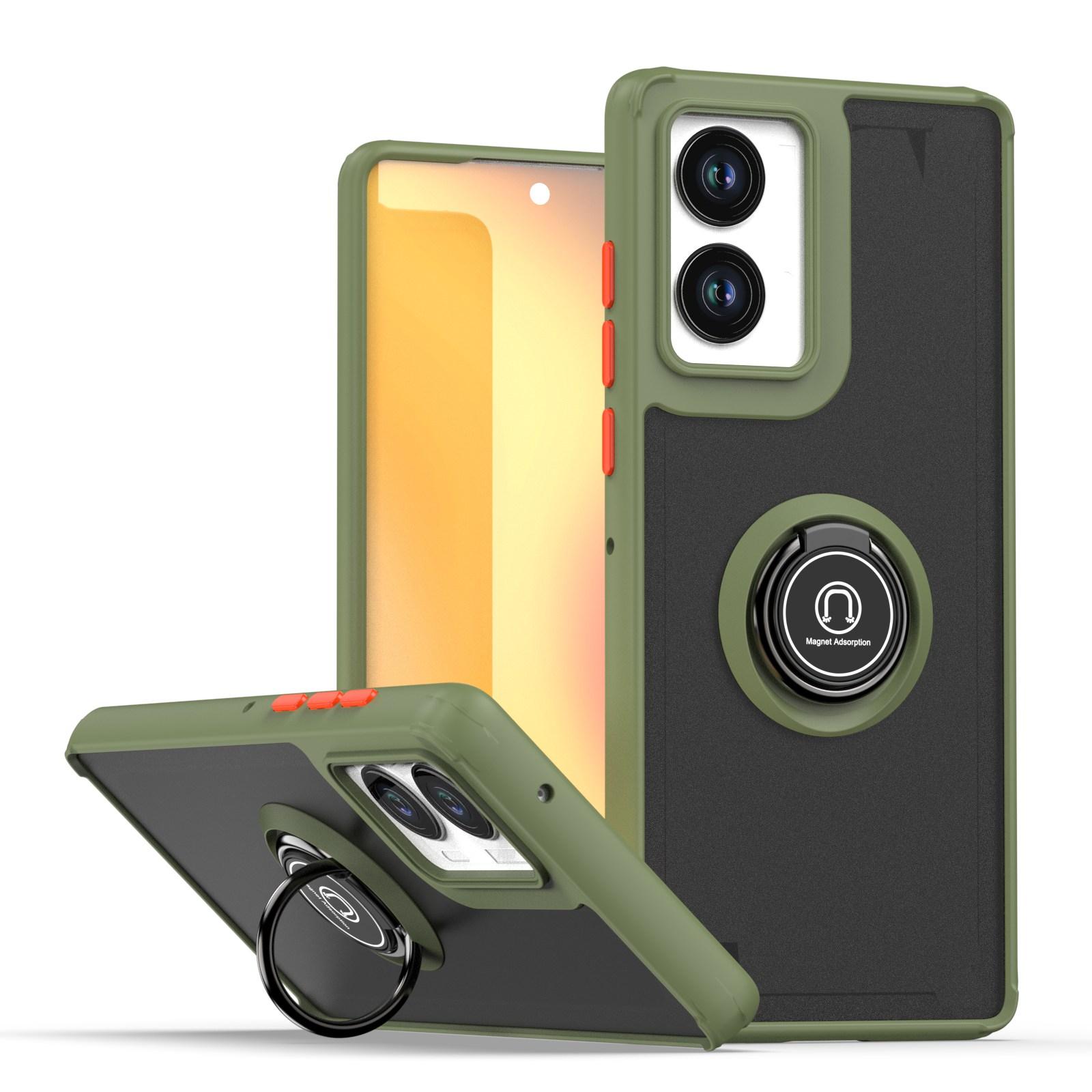 

Hot Armor Matte Case For Motorola Moto Edge50 Fusion Ring Stand Shockproof Cover For Fall Prevention Non-slip Funda Moto Edge50 Fusion зелёный
