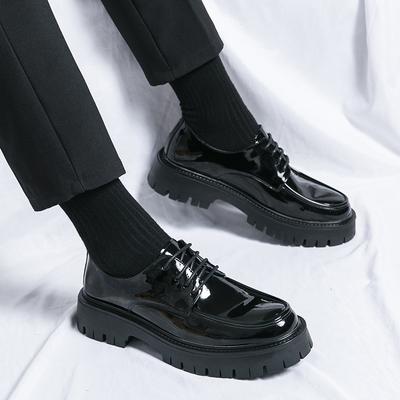 Chaussures Oxford pour hommes à lacets en cuir chaussures de travail de bureau pour hommes chaussures formelles pour hommes chaussures formelles à lacets rehaussées en cuir noir pour hommes