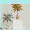 Christmas Tree Top Star Led Glitter Iron Art Decor For Holiday Celebration