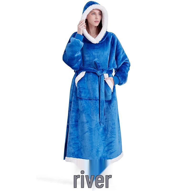 Cozy Hooded TV Blanket: Warm Fleece Pajamas & Robe for Autumn/Winter