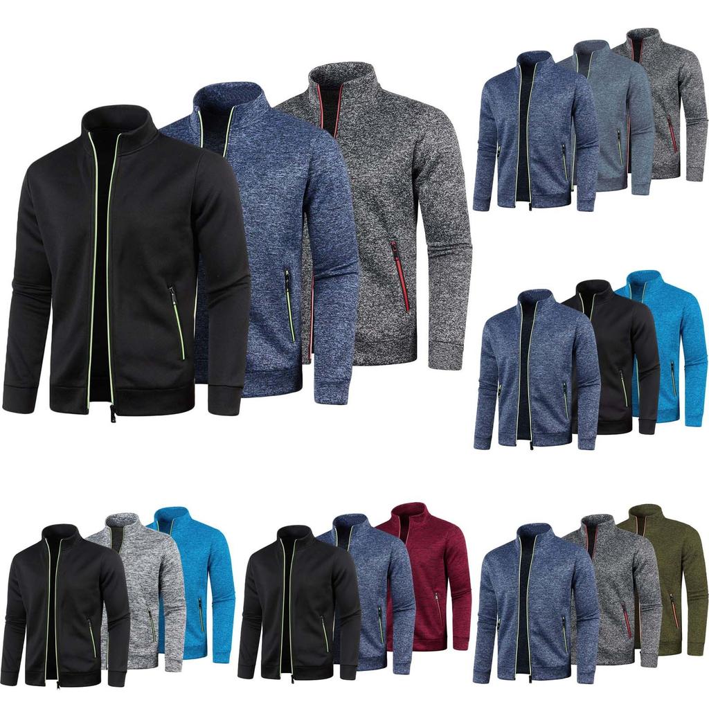 A Zimní Pánský Svetr Pletený na Zip s Dlouhým Rukávem Tenký Sametový Top Bunda Třídílný Oblek