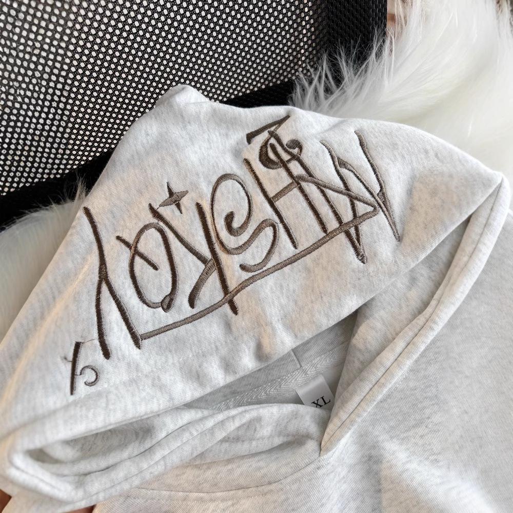 Sudaderas de Terciopelo Bordado Pesado para Mujer - Gruesas, Moda Urbana para Primavera, Otoño e Invierno. Ajuste Holgado para Parejas.