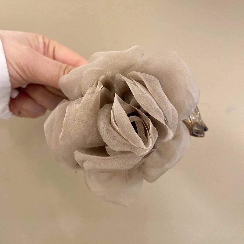 

Акриловая ткань сетка двусторонняя заколка-цветок, модный темперамент, зажим-краб, универсальный головной убор для работы, аксессуары для волос, ощущение продвинутости