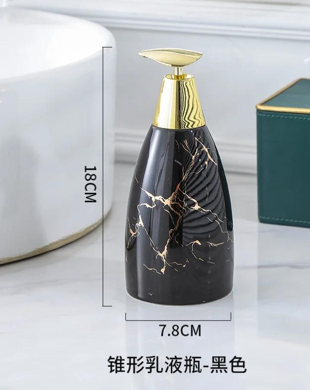 Sticlă de loțiune din ceramică simplă Dozator de șampon de marmură Accesorii de uz casnic Dispenser de săpun din ceramică Decor pentru baie