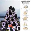 1pc Black Cats Lightweight Flannel Blanket, Comfortable and Warm Blanket, for Office and Camping Sofa Bed, Livingroom140