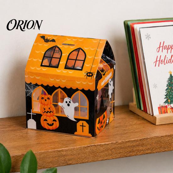 Kids Party Supplies 10 Pcs Halloween Treat Boxes, Cute Small Favors Box, Castle Festival Boxes House Shaped Gift Container for Candy Cookie