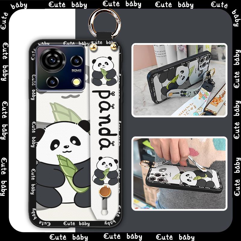 Cute Lanyard Phone Case For ZTE Blade V50 Vita Back Cover Durable Kickstand Fashion Design Waterproof Wristband Ring