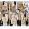 Palm tree embroidered straw tote bag handbag