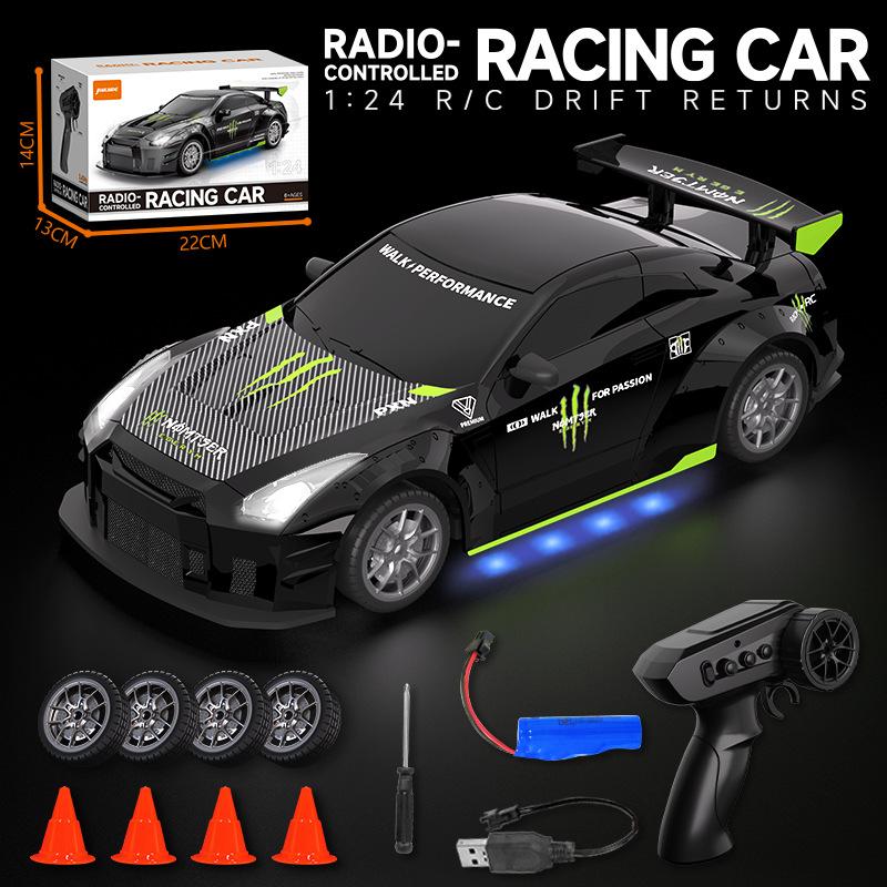 Generic 1:24 Rc Drift Remote Control Car 4Wd Racing Vehicle With Replaceable Tires Stepless Speed Control Plaything For Young Boys Girls