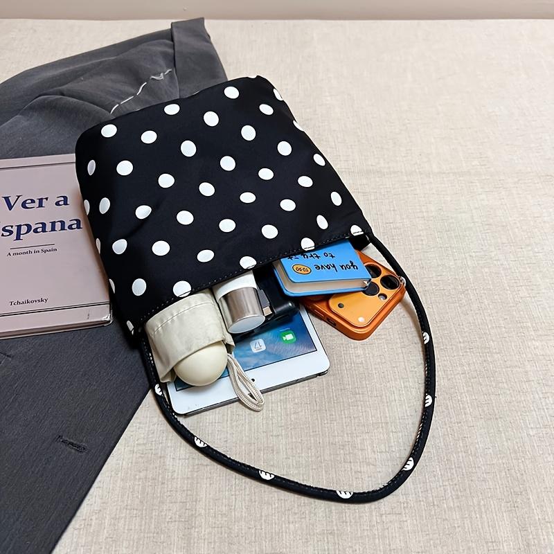 Niche polka dot handbag, women's versatile shoulder bag/underarm bag, small handbag for going out to work, lightweight design.