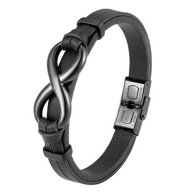 2025 Men's Versatile Leather Bracelet: Fashionable 8-Figure Cord for Commuting