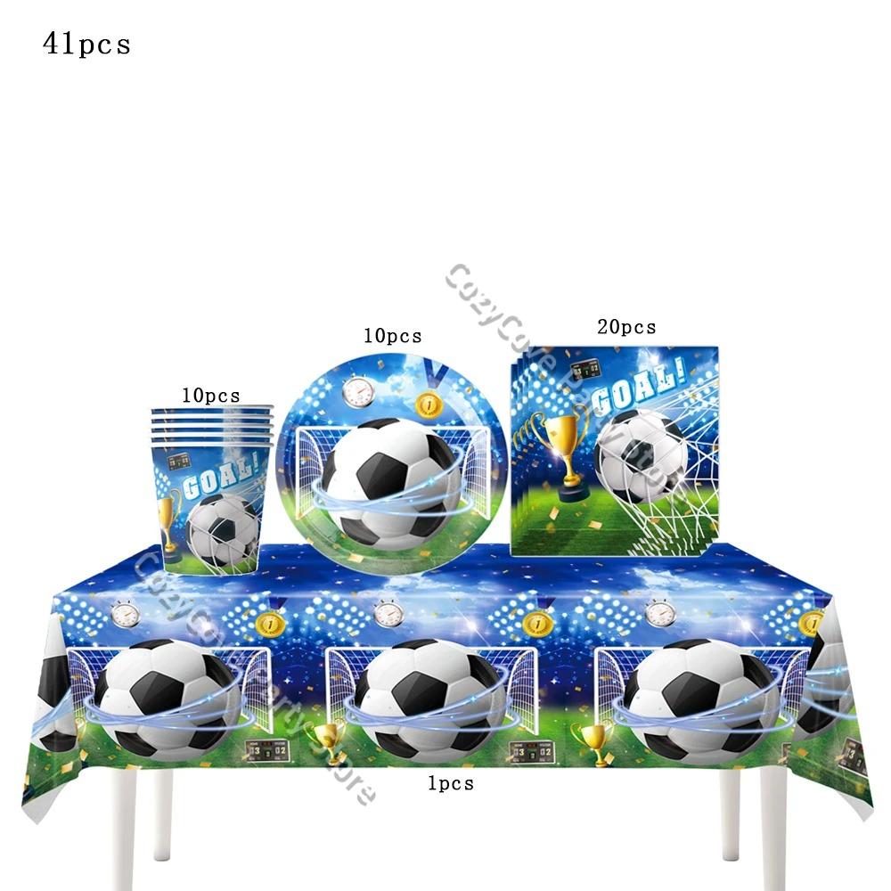 Football Birthday Decorations Soccer Theme Party Supplies Cup Plate Banner Balloons For Kids Boys Party Favor Gifts Photo Props