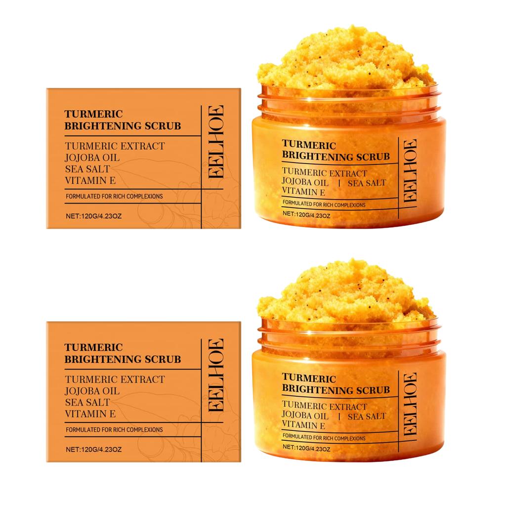 Vitamin E Turmeric Brightening Scrub Gentle Exfoliating Soft Moisturizing Smooth Glowing Restore Skin Hydration Body Treatment Skincare