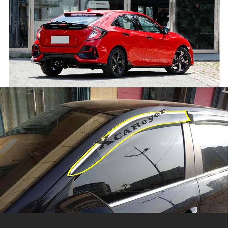 For Honda Civic 10th Hatchback Car Body Styling Sticker Plastic Window Glass Wind Visor Rain/Sun Guard Vent Parts