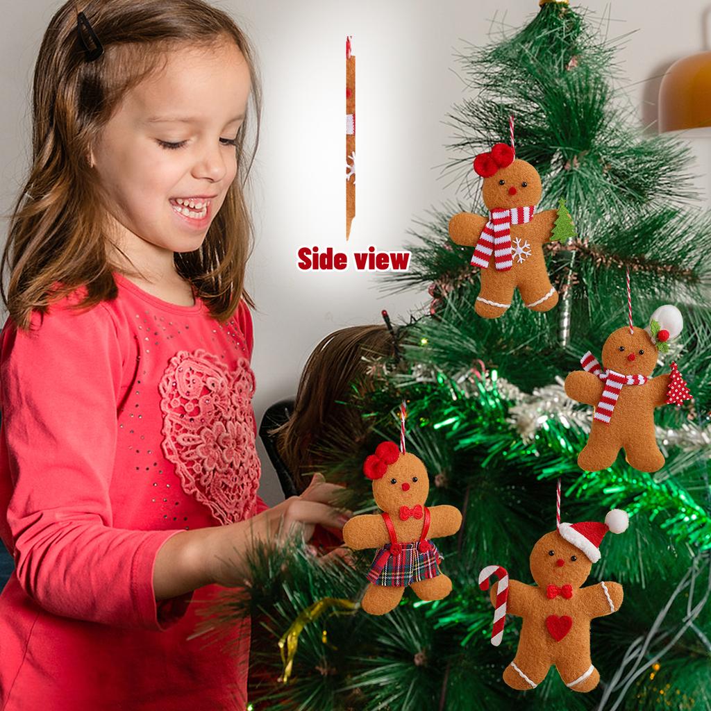 Coffee Gingerbread Doll Fabric Pendant Christmas Tree Christmas Pendant Scene Decoration Decoration