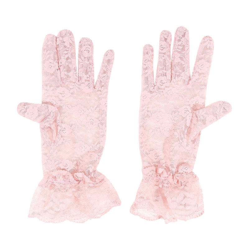 Women's Lace Floral Opera Tea Party Gloves Elegant Wrist Length Bridal Wedding Prom Gloves Costume Accessories