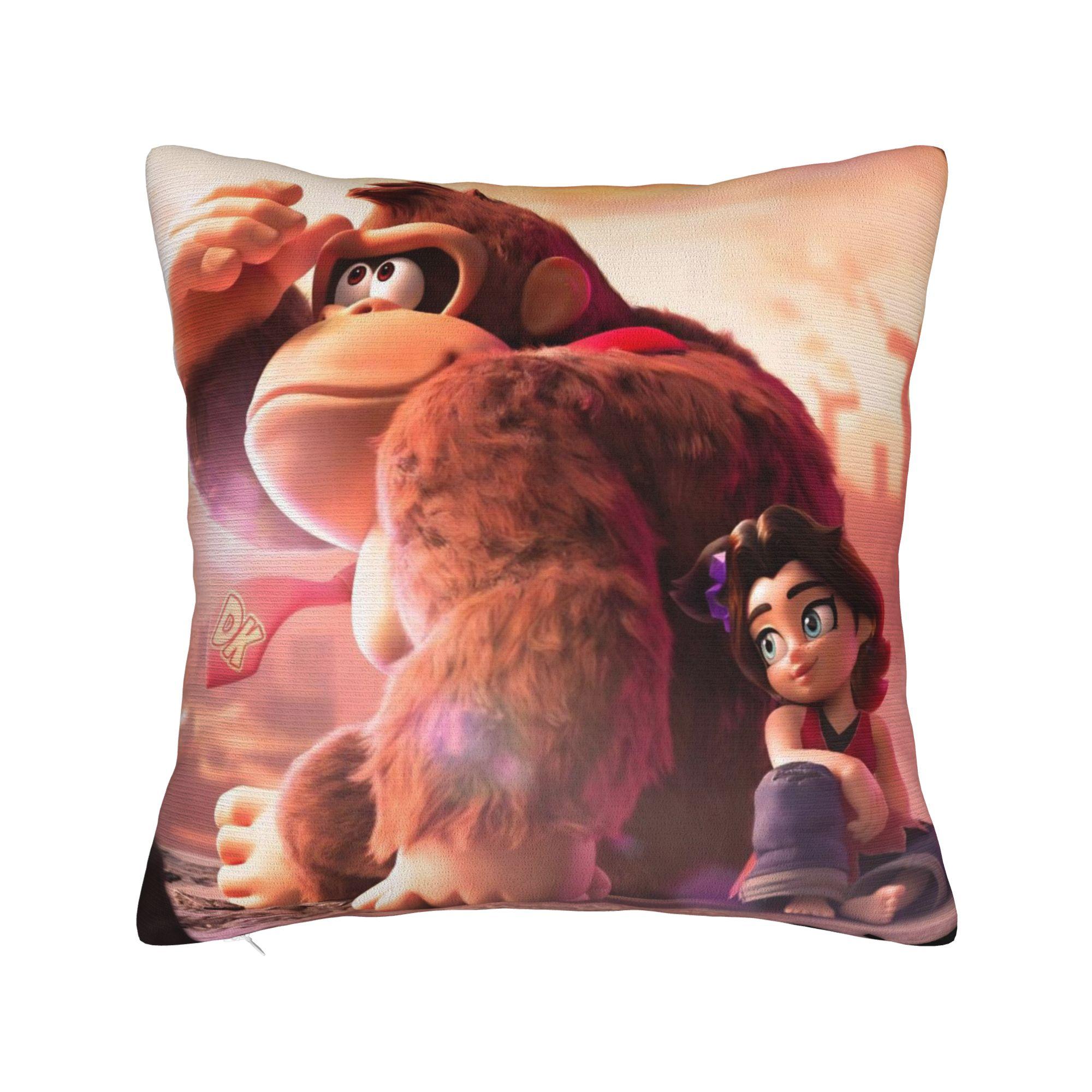 

Donkey Kongs Bananza Games Pillow Covers Merchandise Printing Cushion Cover Decoration Throw Pillow Case Cover Home Multi Size 12x12Inch