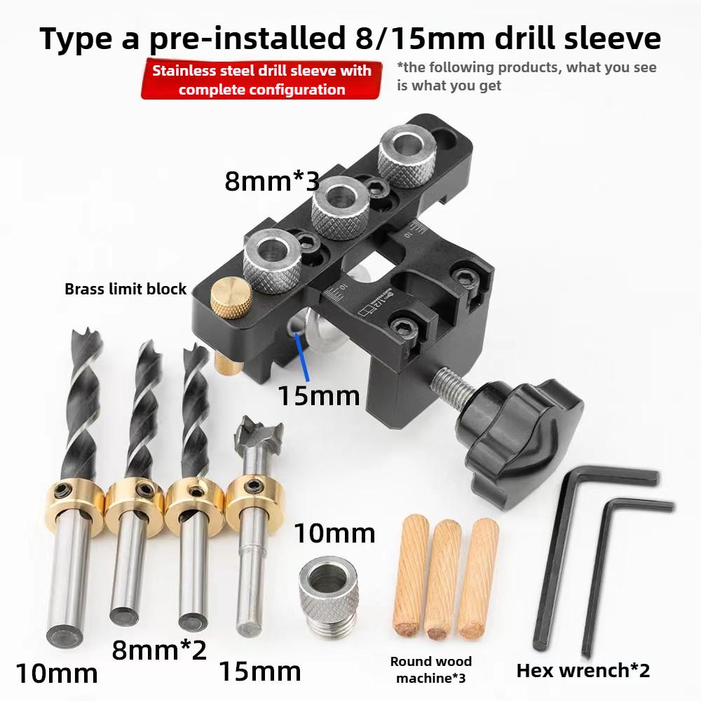 Universal 3 In 1 Dowelling Jig Cam Jig Master Kit Wood Hole Drilling Guide Woodworking Position for DIY Wood Working