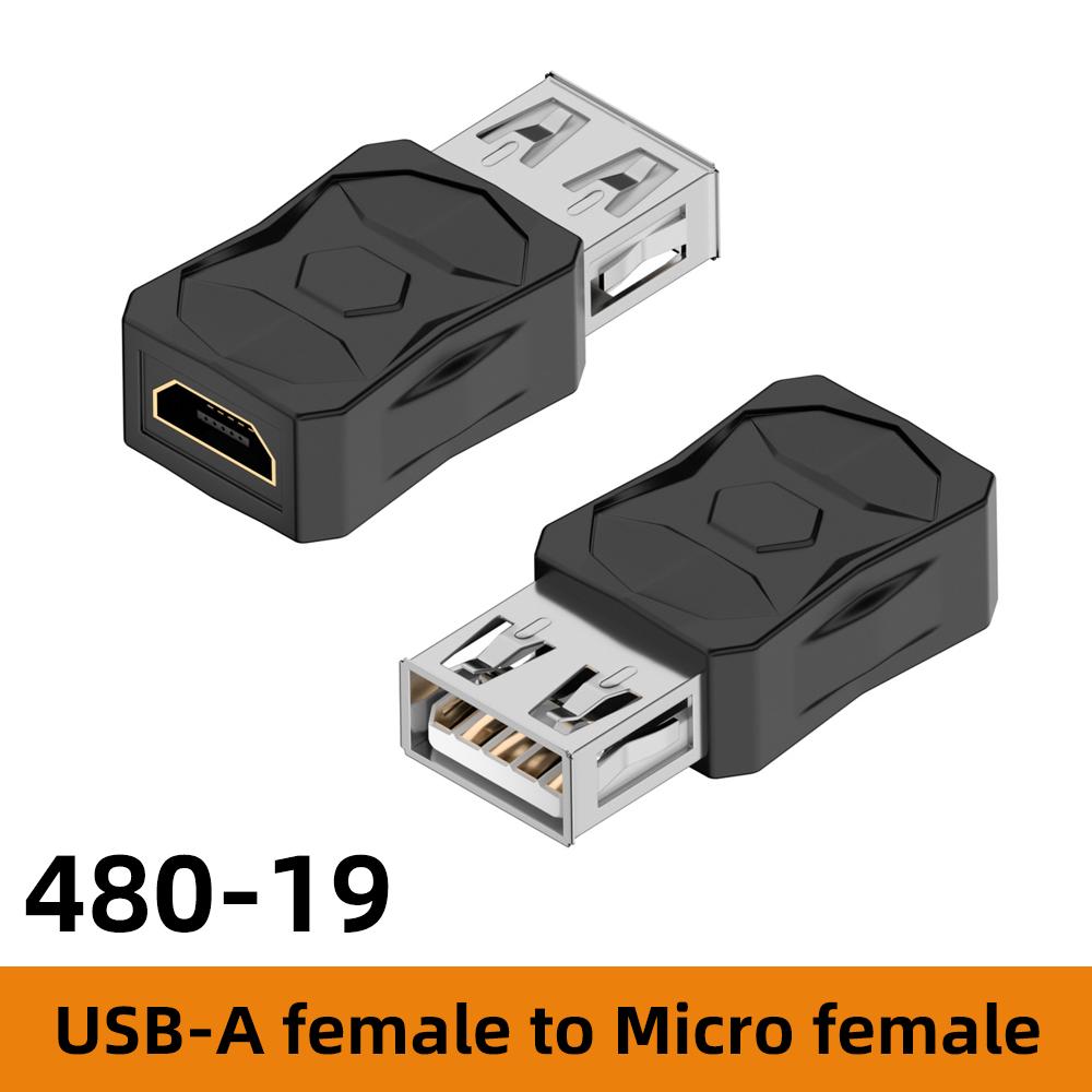 2 Stück USB auf Micro USB Mini USB Adapter Konverter USB Stecker auf Buchse Konverter 480Mbps Anpassbar an verschiedene USB-Serien-Konverter