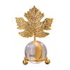 Fine Craftsmanship Crystal Ball Table Decoration Metal Leaf Crystal Ball Collectibles  Office