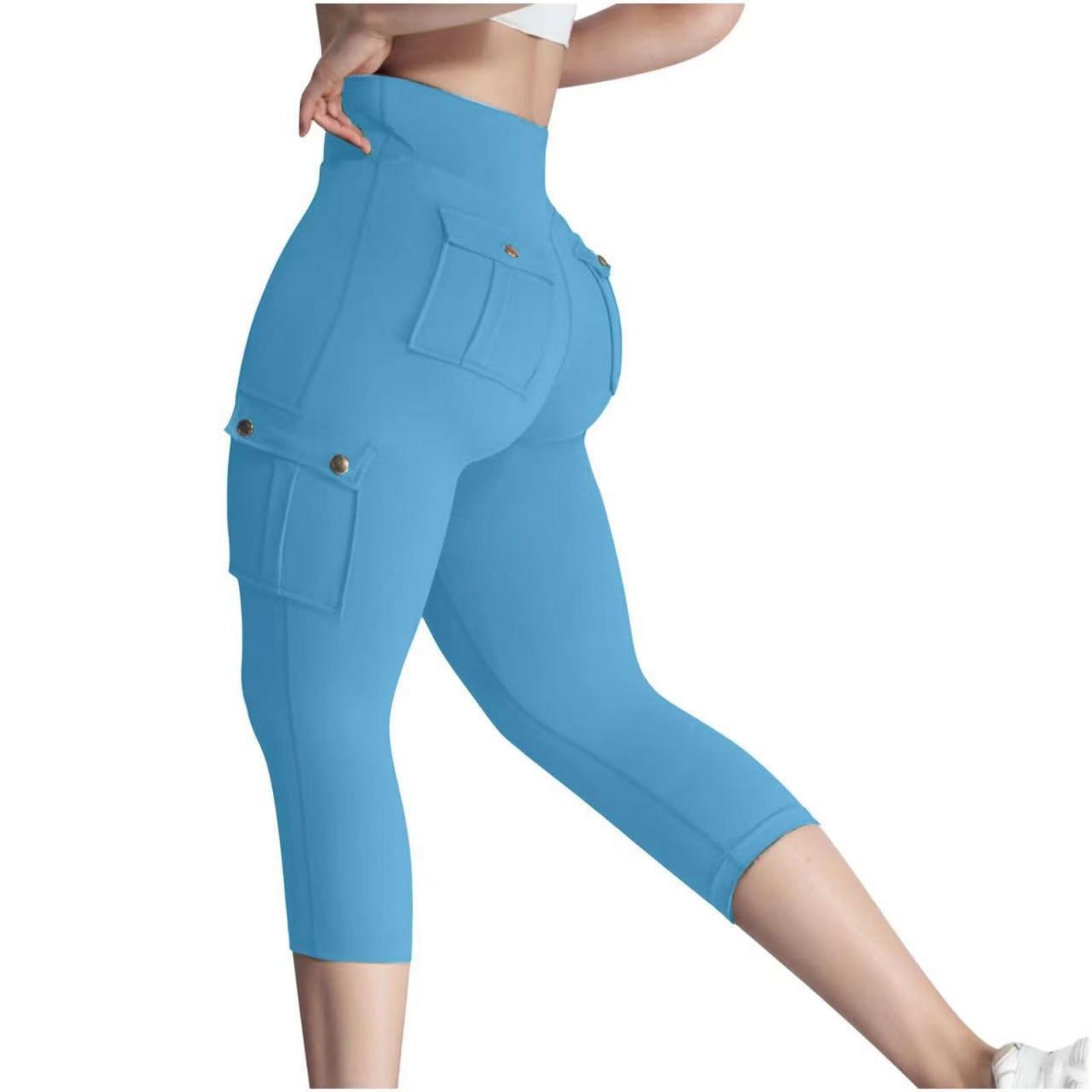 

Women s Pocket Workout Fitness Pants High Elastic Tight Yoga Pants Running Pants M