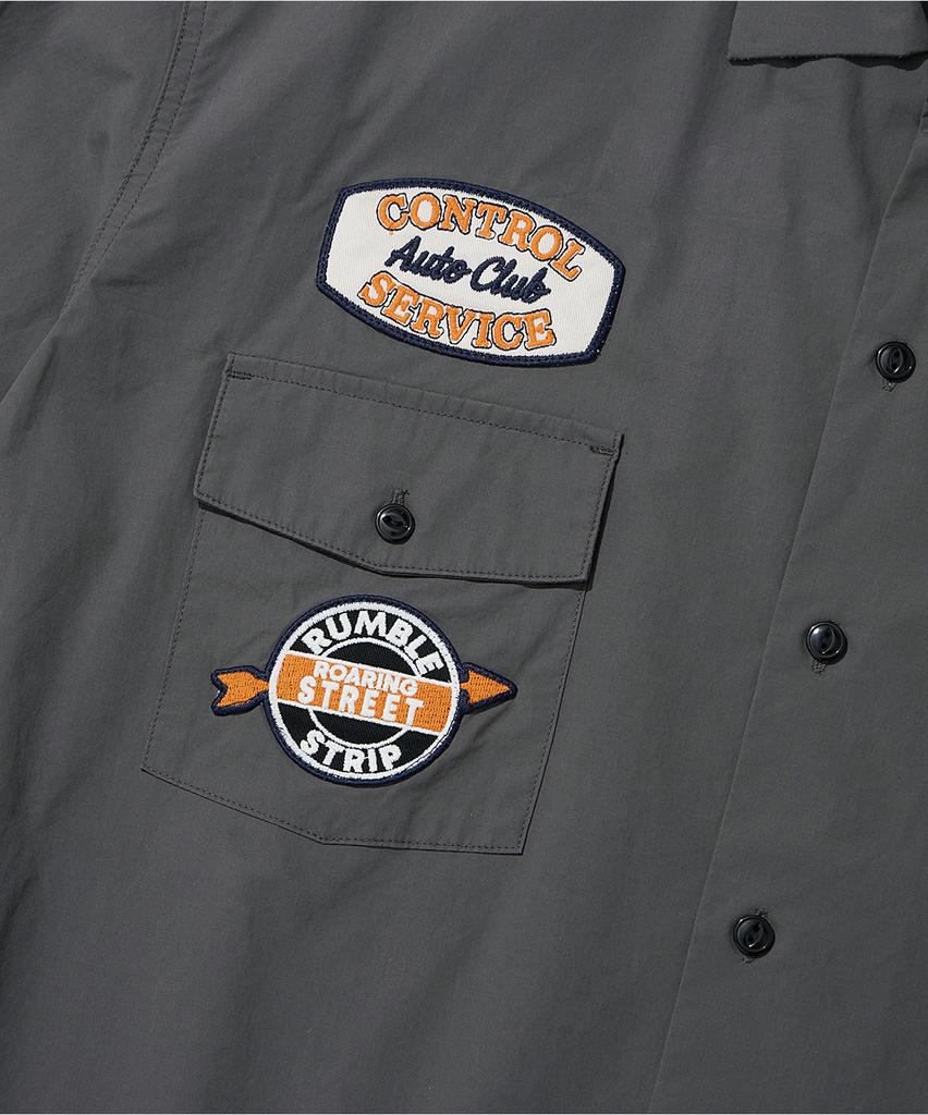OUTSTANDING Wappen Mechanic Half Work Shirt_Charcoal