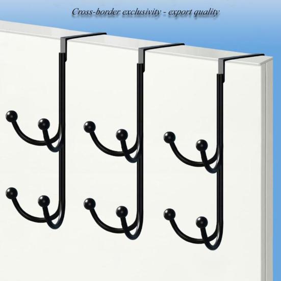 Yousheng Metall-Doppelschichthaken, keine Türschäden, einfache Installation, zum Aufhängen von Weihnachtskränzen, Kleidung, Mehrzweck-Kleiderbügelhaken