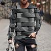 Classic 3D Print T Shirt Men Fashion Casual T-shirts for Men 3D Graphic T-shirt O-Neck Men's Long Sleeve T Shirts Breathable Top