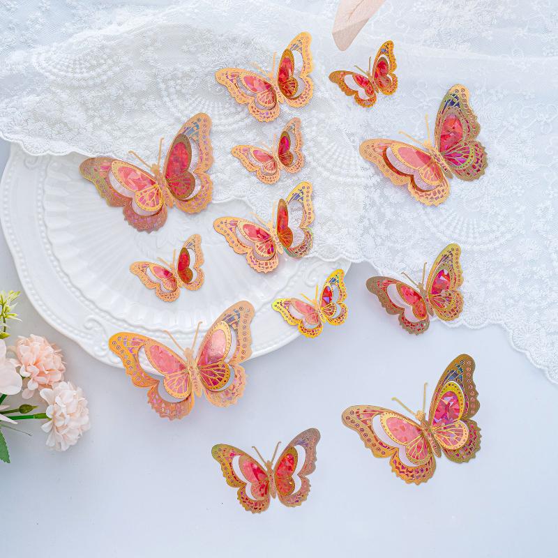 12Pcs Waterproof Butterfly Stickers Self Adhesive Ideal for Scrapbooking and DIY Projects