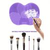 Silicone Makeup Brush Cleaning Pad With Suction Cup, Reusable, Easy To Clean, For Washing Makeup Brushes, Powder Puffs, Etc.