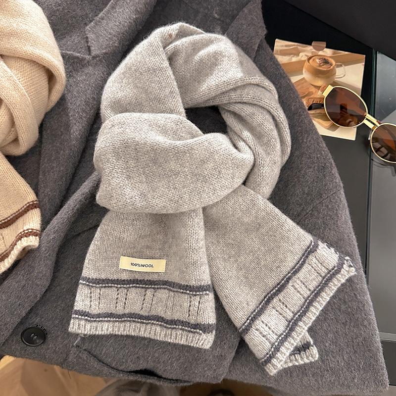 Winter Luxury Design Women Warm Knitted  Wool Scarf Solid Thicken Shawl Soft Cashmere Scarves Pashmina Neckerchief Blanket