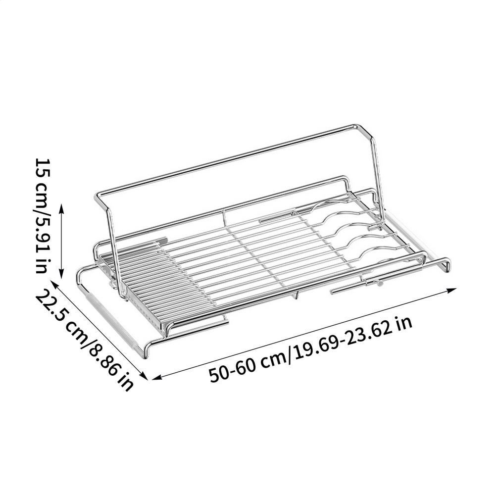 Telescopic Water Trough Drainage Frame Over Sink Drying Rack Expandable Stainless Steel Dish Holder Stink Drainer Rack