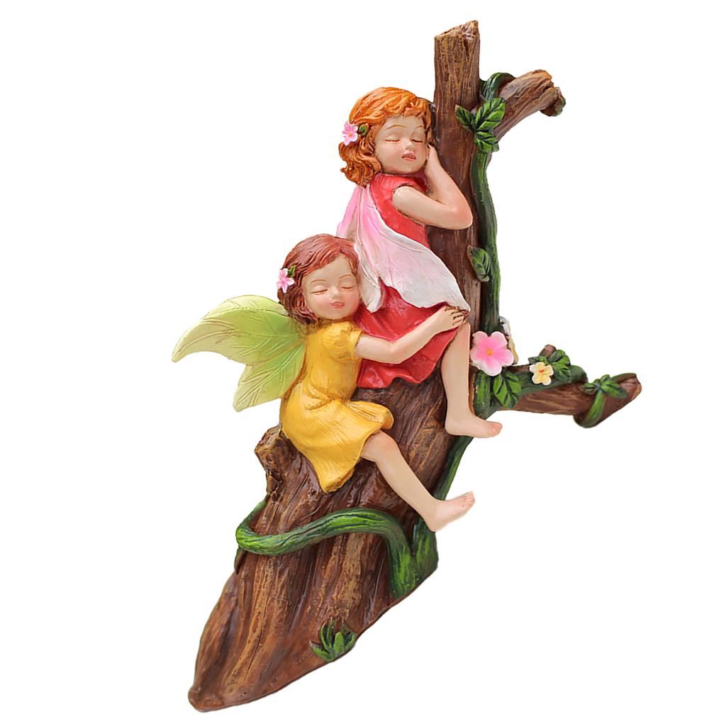 Miniature Fairy Resting Statue Resin Sleeping Fairy Mini Sculpture Garden Ornament for Lawn Yard Decoration