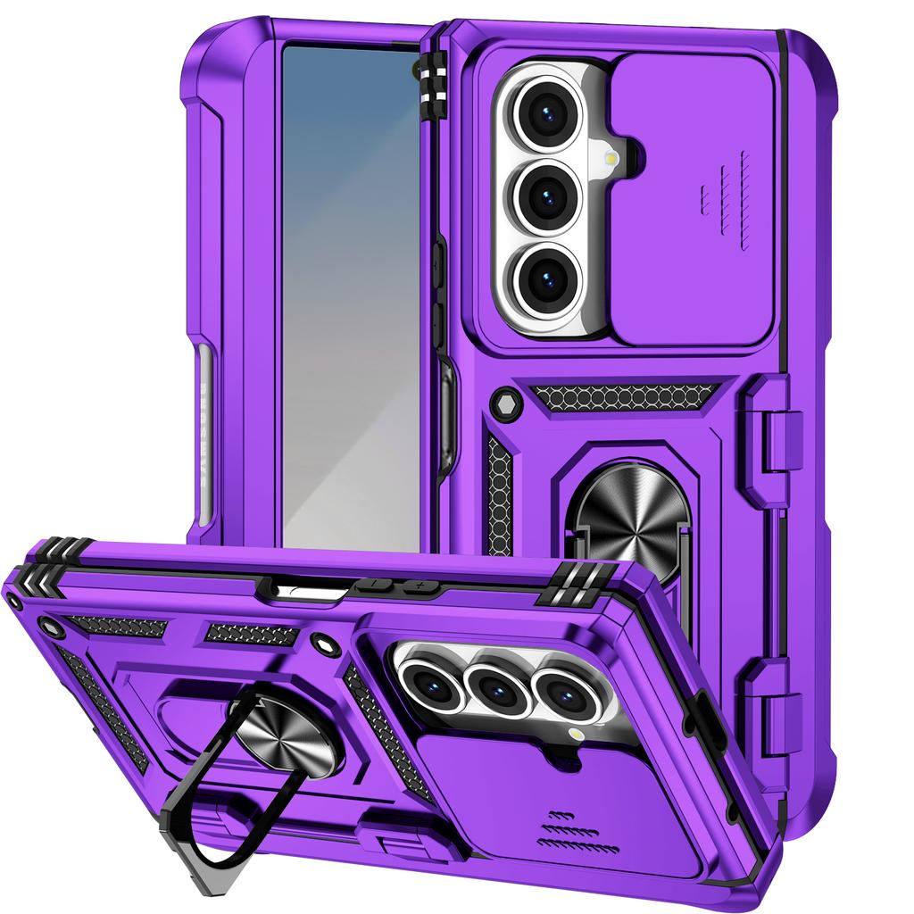 For Samsung Z Fold 7 Fold7 Case Car Magnetic Ring Stand Slide Camera Armor Shockproof Cover For Samsung Galaxy Z Fold 7 Funda