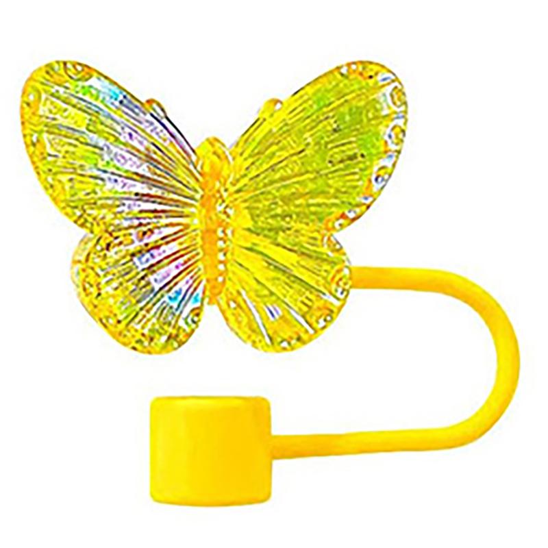 1Pc Laser Butterfly Straw Plug Dust Cap For 30/40Oz Tumbler Reusable 10Mm Sippy Cover Water Cup Straw Sleeve Accessories