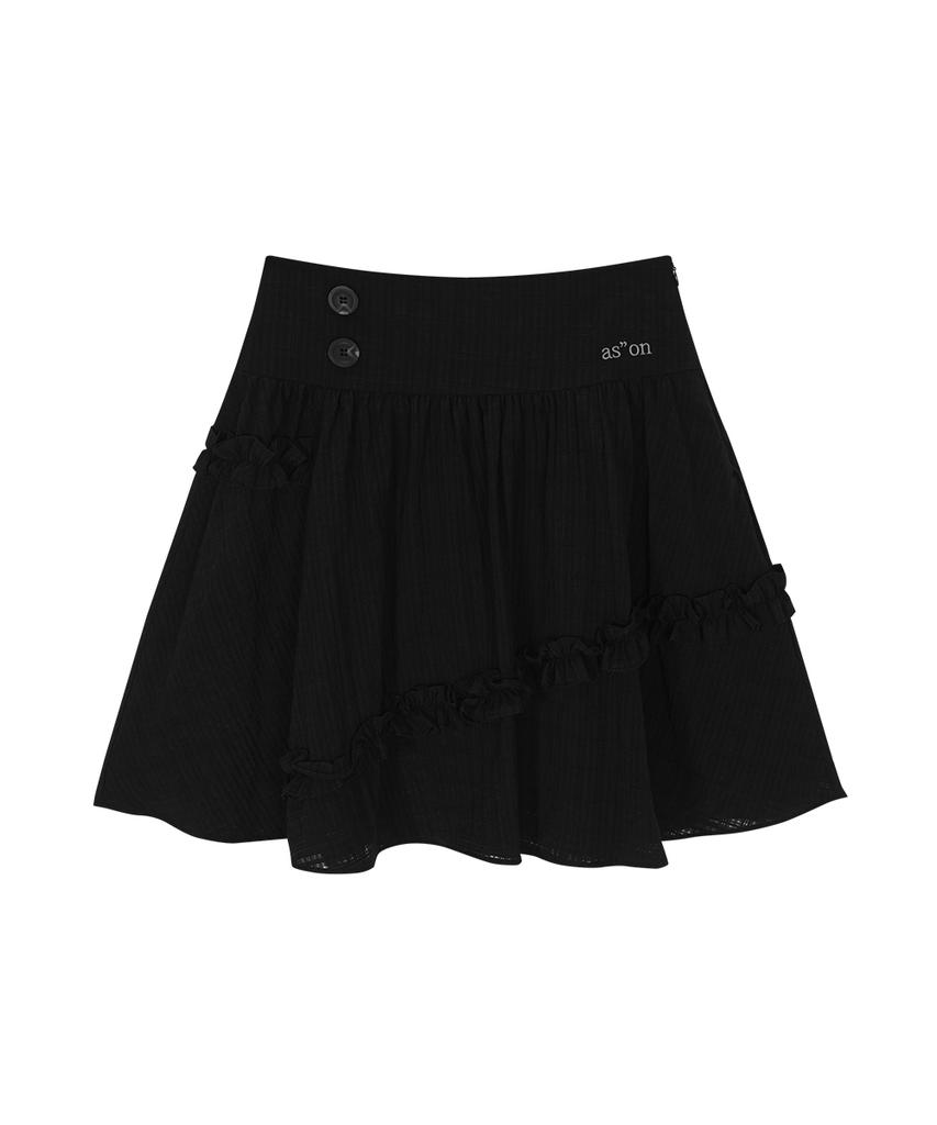 Aejeuon Berry Frill Skirt / Black