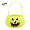 Halloween Candy Bag Pumpkin for Kids, Reusable Non-Woven Trick or Treat Bucket, Smile Bucket Face Snack Holder Basket with Handle Party Favors