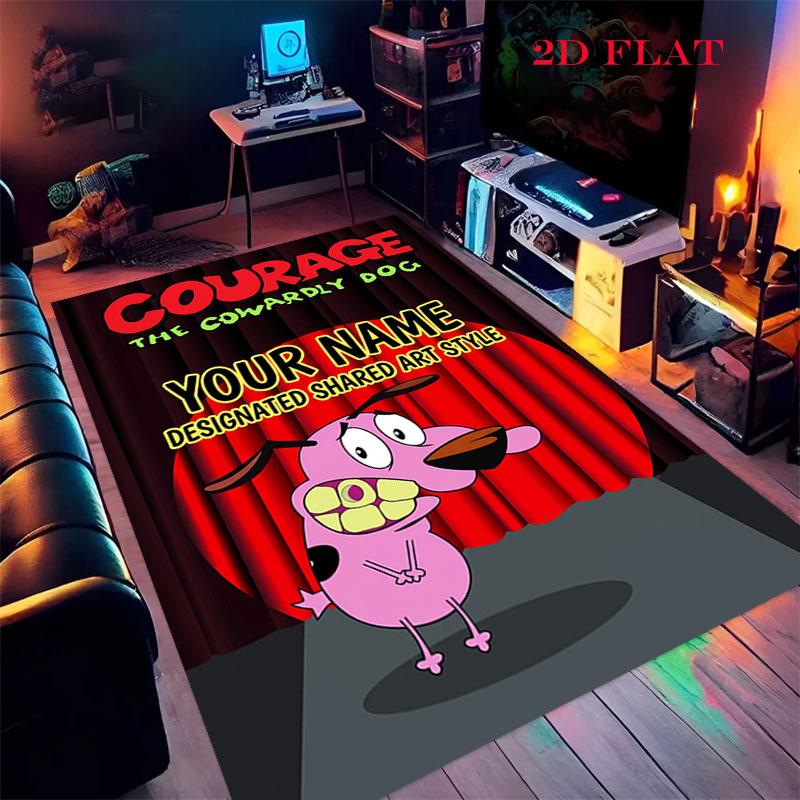 Custom Courage the Cowardly Dog Carpet Rug for Living Room Bedroom Home Sofa Decoration,Kids play Nonslip Floor Mat