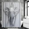 Gray Elephant Shower Curtain, Bathroom Decorative Shower Curtain, Waterproof Shower Curtain with Hooks