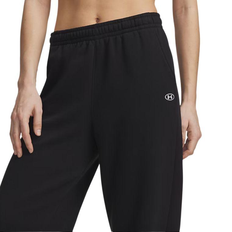 Women's Pants Under Armour Rival Casual Pants Women's Ultimate Black/White-008 Moderate Straight Fit Pants