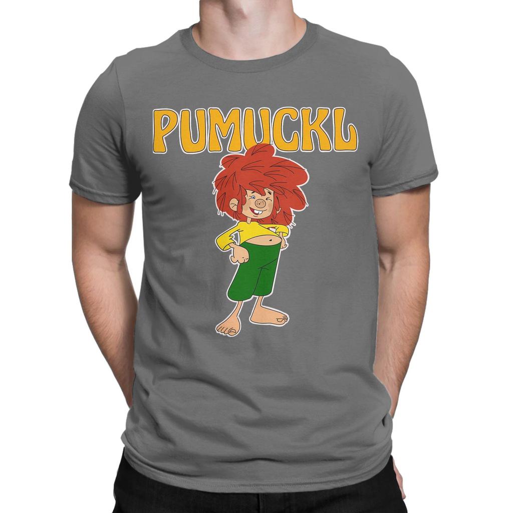 Pumuckl Cute T Shirt Men's  100% Cotton Humorous T-Shirt Round Collar Anime Cartoon Tee Shirt Short Sleeve Clothing Summer