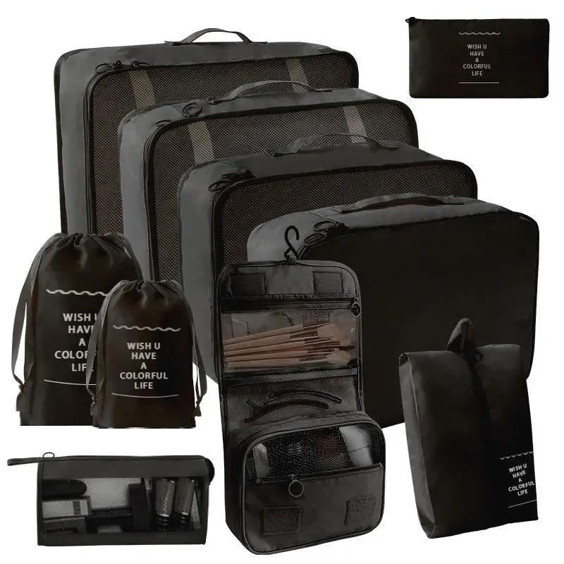 Travel 7/10 Pcs Set Organizer Suitcase Packing Cubes Set Cases Portable Luggage Clothes Shoe Tidy Pouch Folding Storage Bags