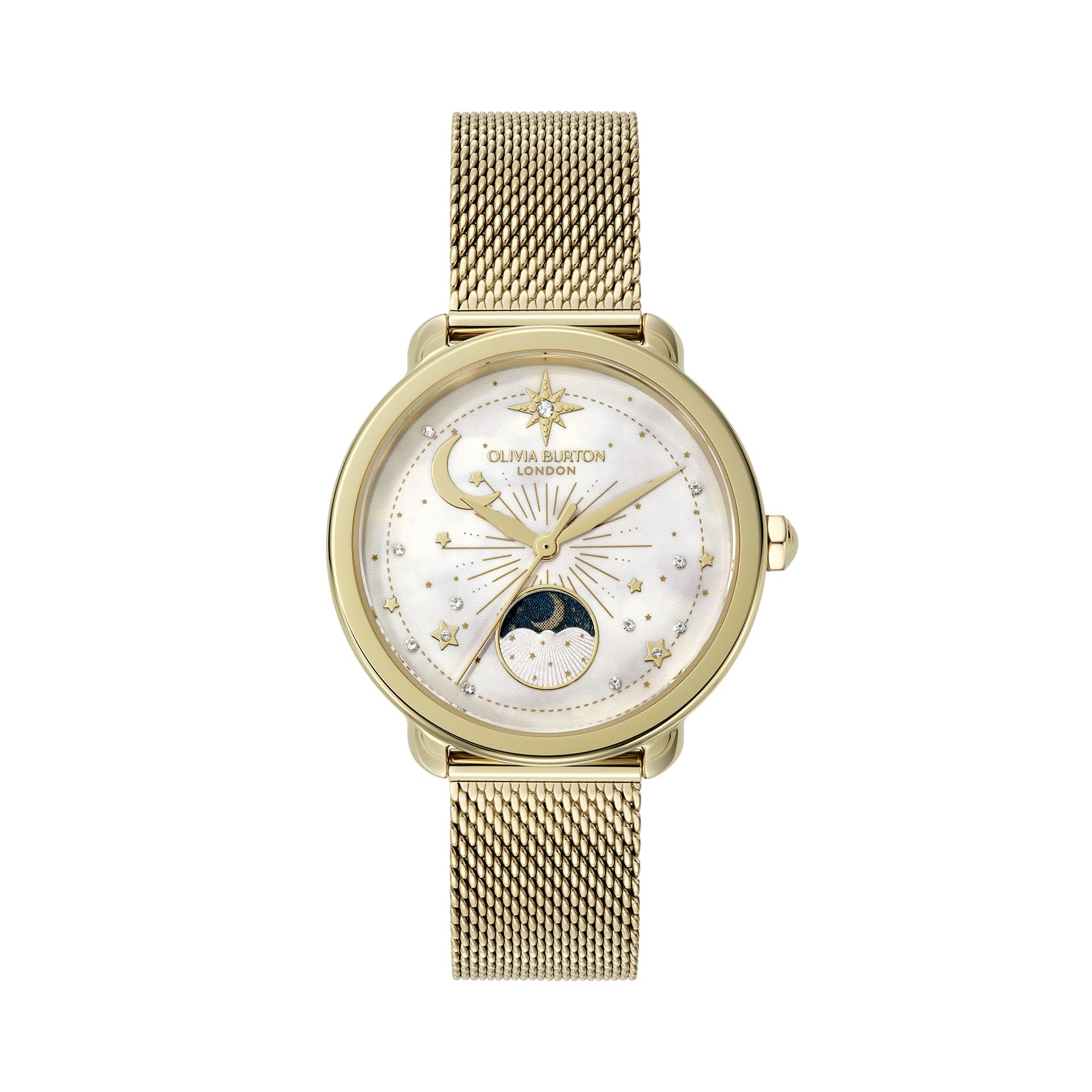

Authorized Dealer Olivia Burton Watch White Gold Mesh Day Night 34mm 24000299 [OLIVIA BURTON] Women s [CELESTIAL] & & белый