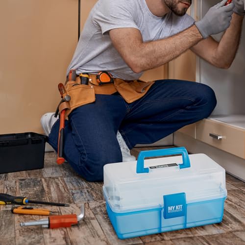 Iris Ohyama Tool Box Tool Box Storage Case Width 27cm x Depth 16cm x Height 15cm Light Blue