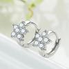S925 Silver Charming Snowflake Pentagram Zircon Hoop Earrings for Women Fine Jewelry High Luxury Vintage Accessories