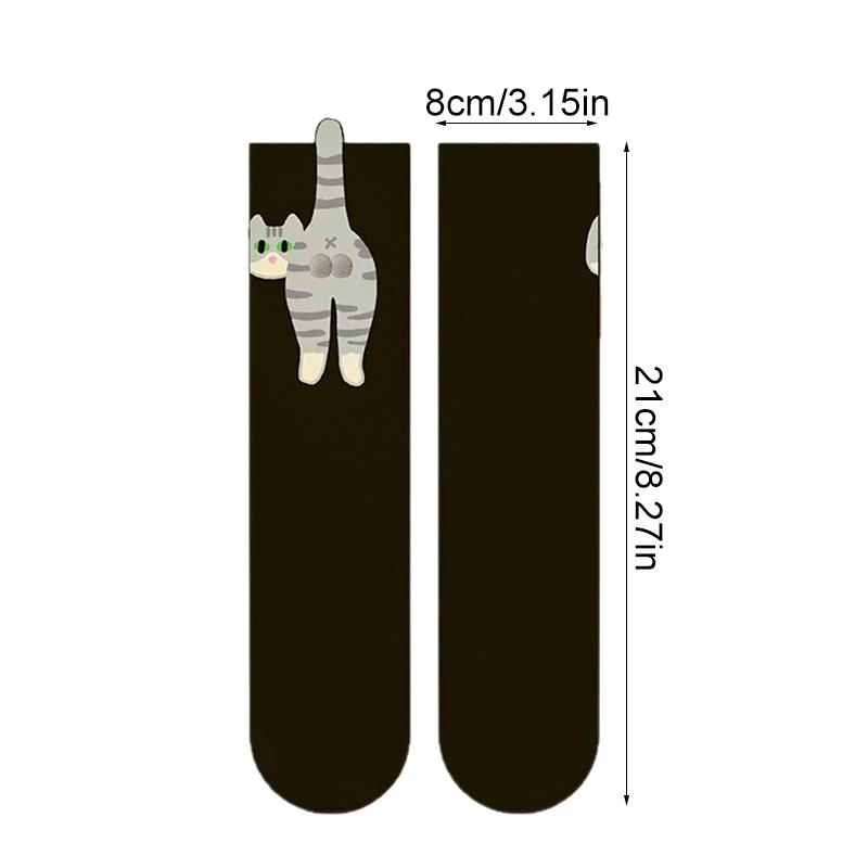 1pair Print Skin-Friendly Colorful Breathable Egg Cat Socks Warm Daily Cute Multi-element Comfortable Cartoon Lightweight Feel