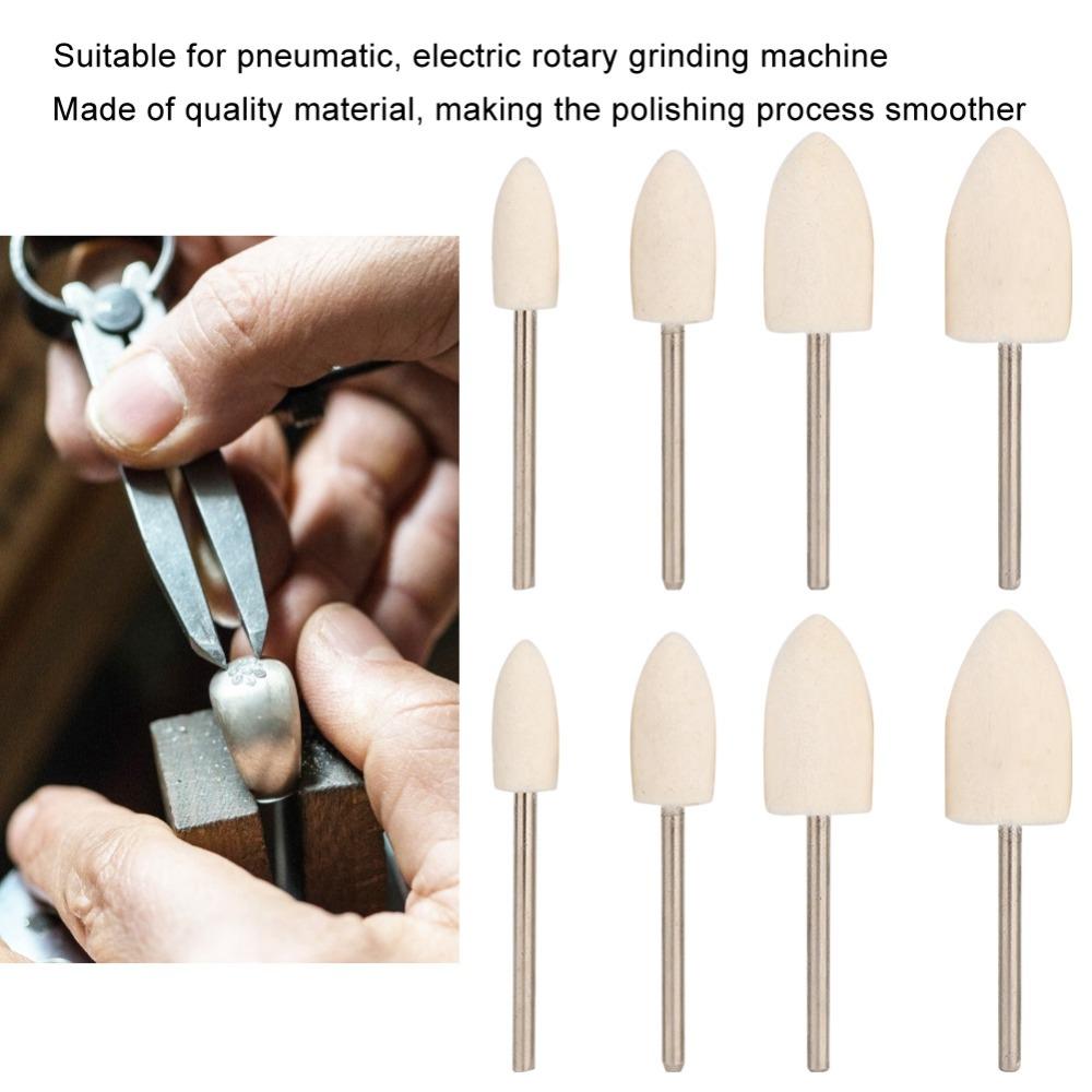 8PCS Conical Shape Conical Head Wool Material Grinding Head Practical Polishing Tool  Polishing Work